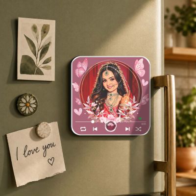 Gift for Bride Personalized Musical Fridge Magnet Custom with Photo & Song Indian Bride Wedding Gift for Sister & Bestie Bridal Shower Gift